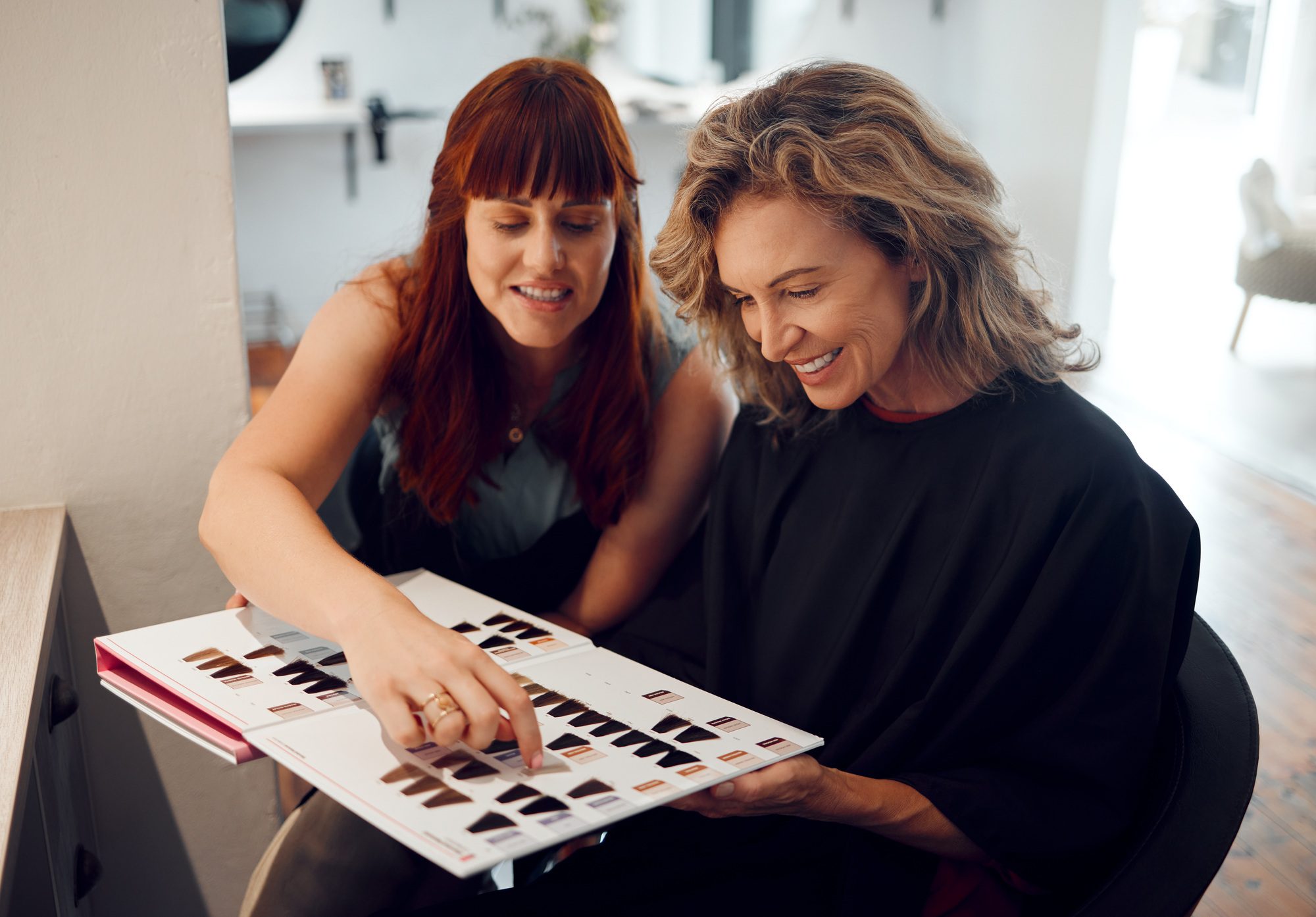 Hair Salon Color Catalog And Consultation With Woman Client Consultation Decision And Planning Ad.jpg